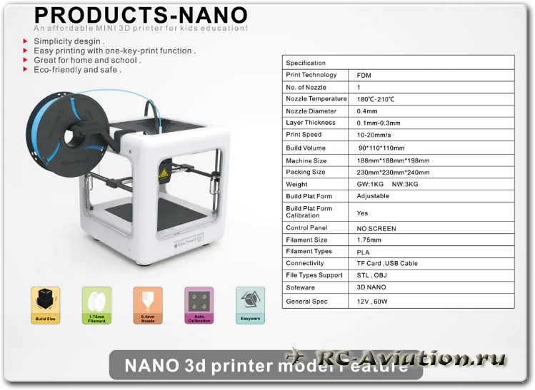 обзор 3D принтера Easythreed NANO Mini