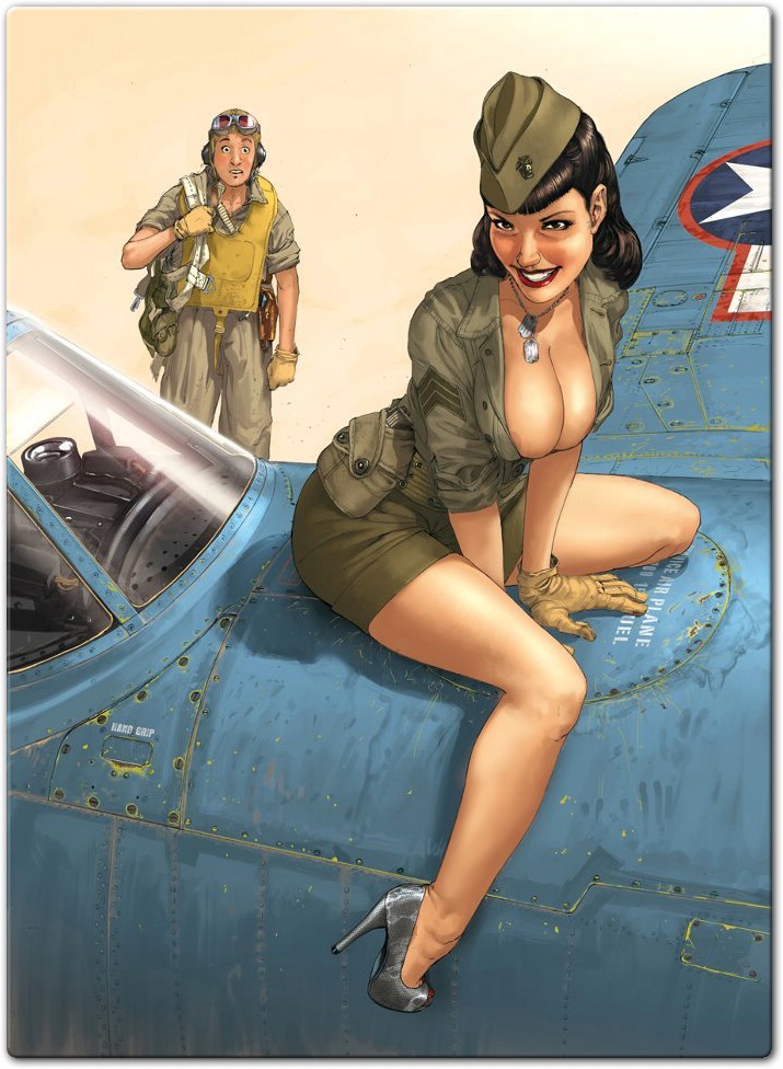девушка и самолет
