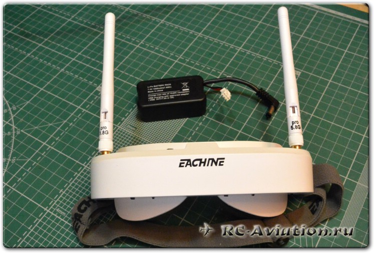 обзор Eachine EV100 720*540 5.8G 72CH FPV Goggles With Dual Antennas Fan 7.4V 1000mAh Battery