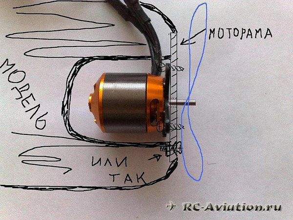Установка RC двигателя на авиамодель Установка RC двигателя на авиамодель