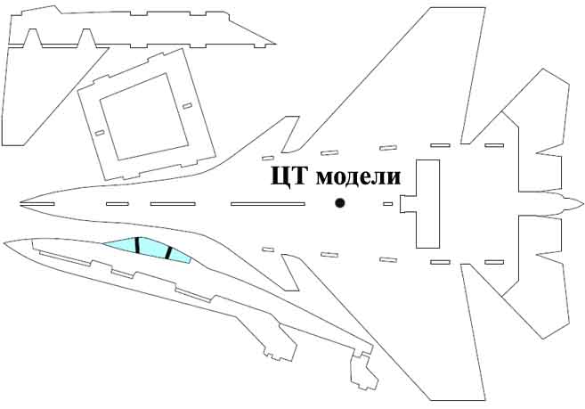 ЦТ на авиамодели su-37